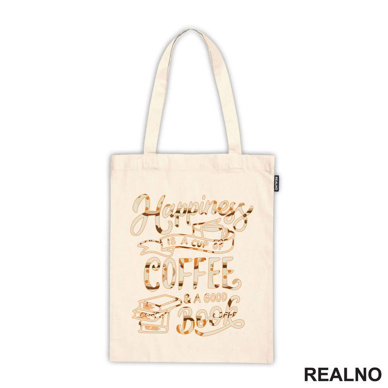 Happiness Is A Cup Of Coffee And A Good Book - Orange Beans - Books - Čitanje - Knjige - Majica