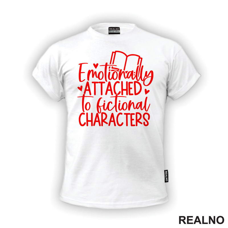 Emotionall Attached To Fictional Characters - Red - Books - Čitanje - Knjige - Majica