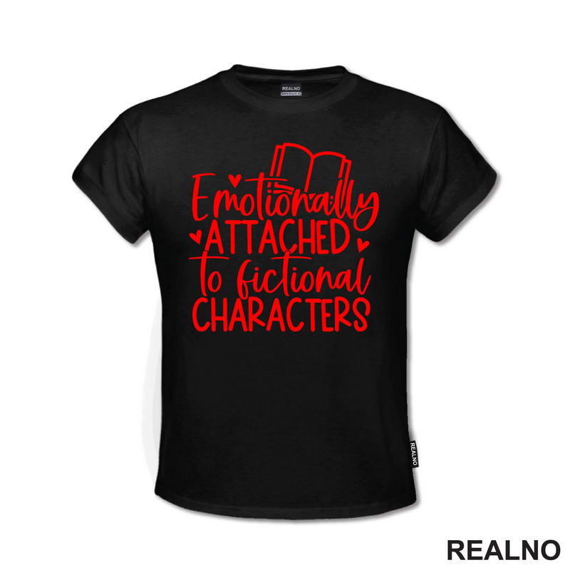 Emotionall Attached To Fictional Characters - Red - Books - Čitanje - Knjige - Majica