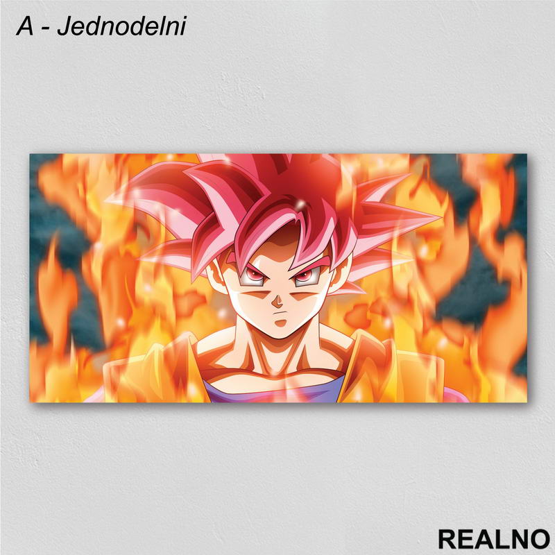 Flames - Goku - Dragon Ball - Slika na platnu - Kanvas