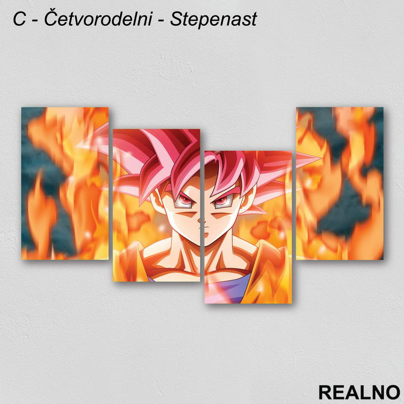 Flames - Goku - Dragon Ball - Slika na platnu - Kanvas