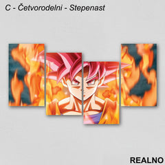 Flames - Goku - Dragon Ball - Slika na platnu - Kanvas