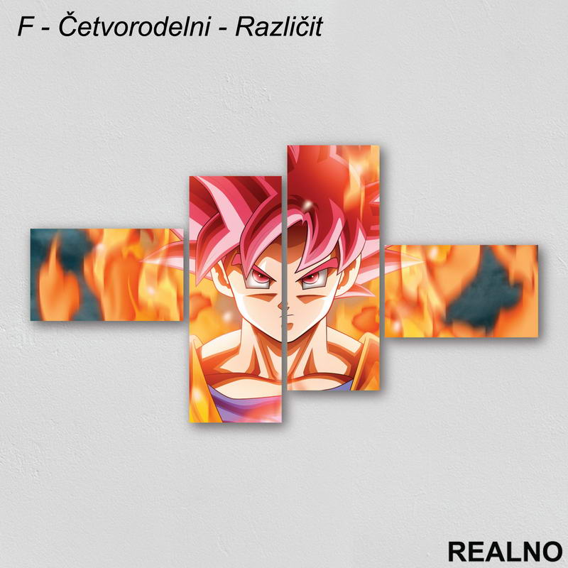 Flames - Goku - Dragon Ball - Slika na platnu - Kanvas