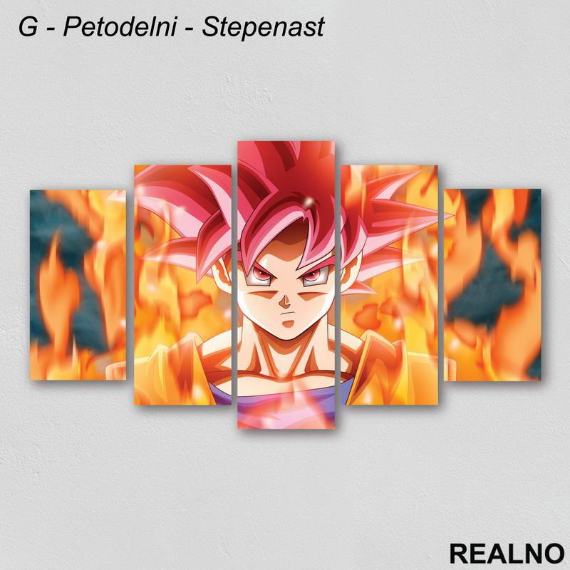 Flames - Goku - Dragon Ball - Slika na platnu - Kanvas
