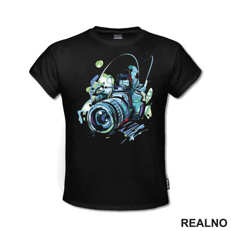 Blue Camera - Lines - Photography - Majica