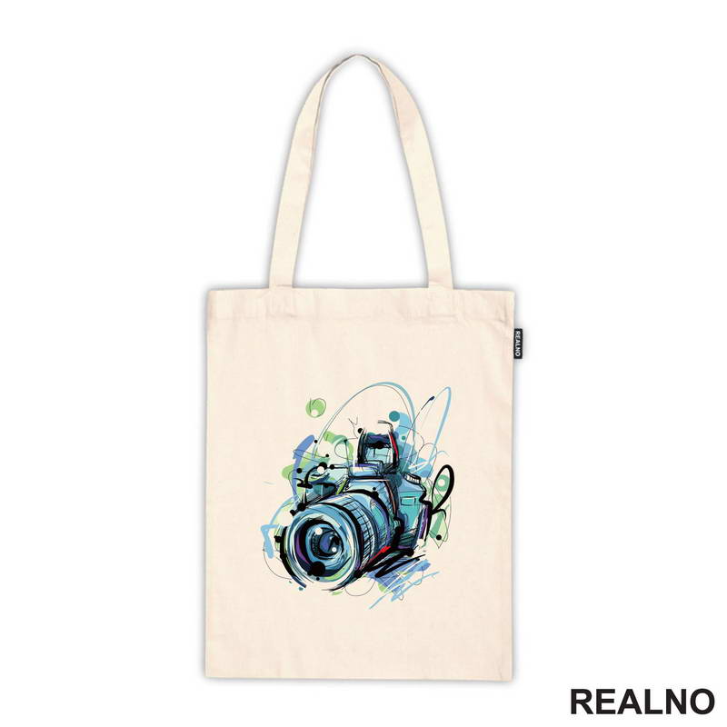 Blue Camera - Lines - Photography - Majica