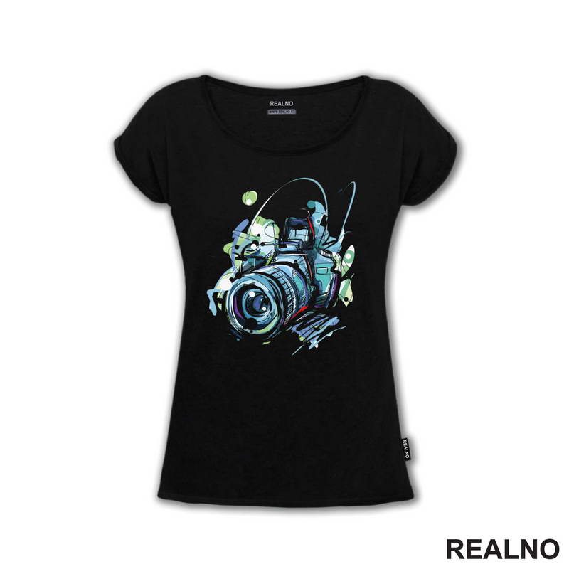 Blue Camera - Lines - Photography - Majica