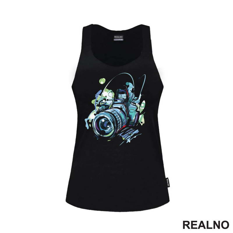 Blue Camera - Lines - Photography - Majica