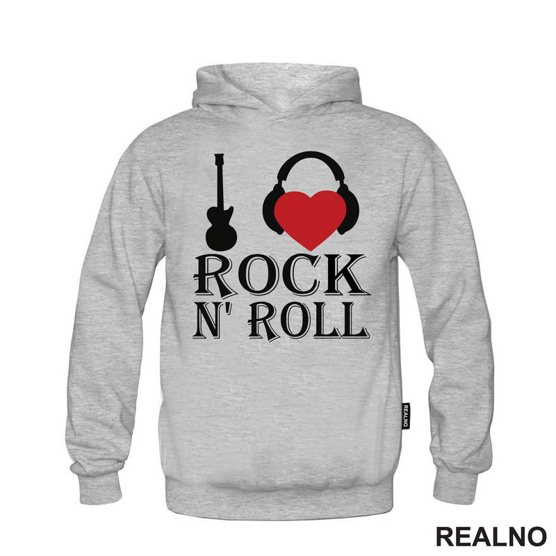 I Love Rock N' Roll - Guitar And Headphones - Muzika - Majica