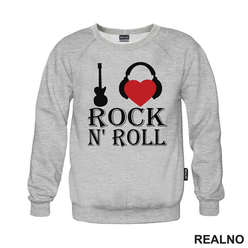 I Love Rock N' Roll - Guitar And Headphones - Muzika - Majica