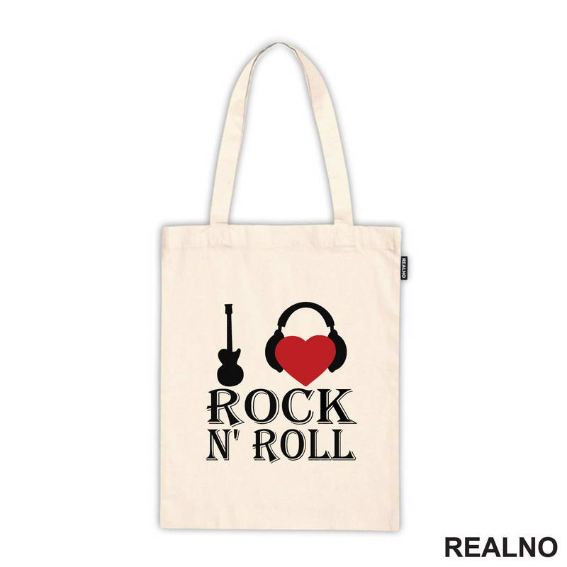 I Love Rock N' Roll - Guitar And Headphones - Muzika - Majica