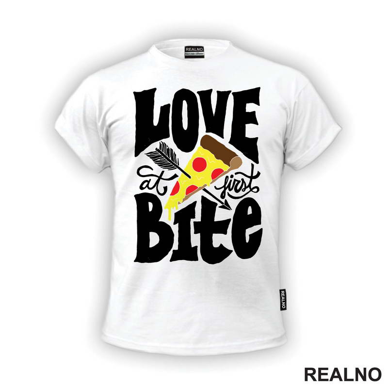 Love At First Bite - Pizza - Hrana - Food - Majica