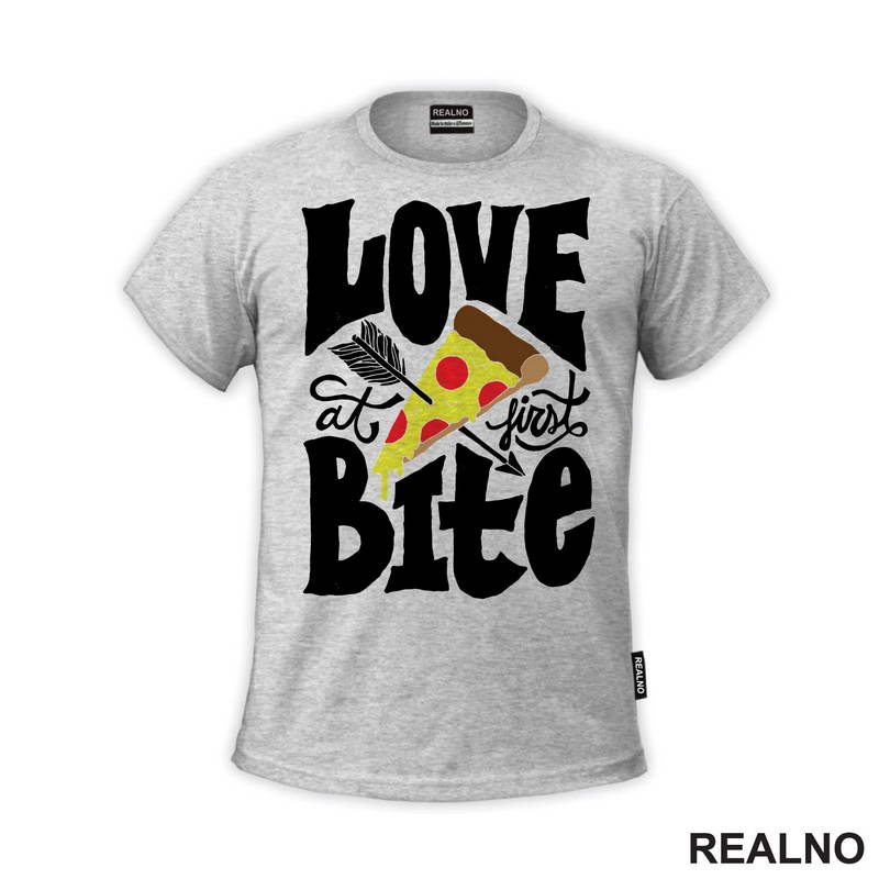 Love At First Bite - Pizza - Hrana - Food - Majica