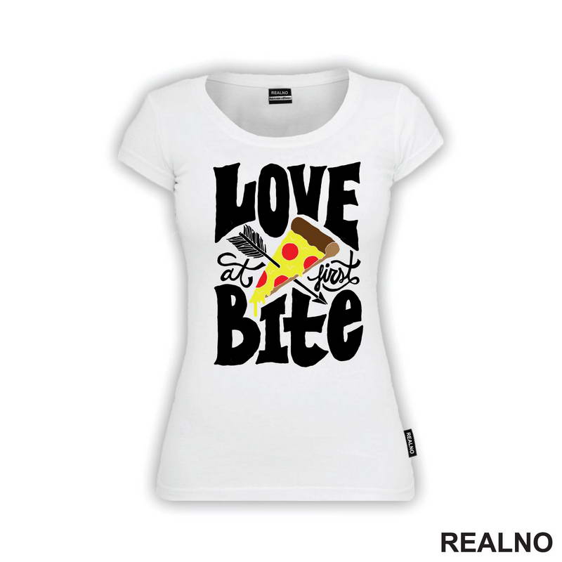 Love At First Bite - Pizza - Hrana - Food - Majica