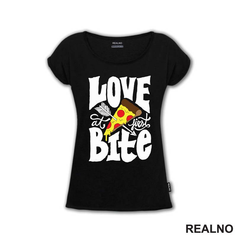 Love At First Bite - Pizza - Hrana - Food - Majica