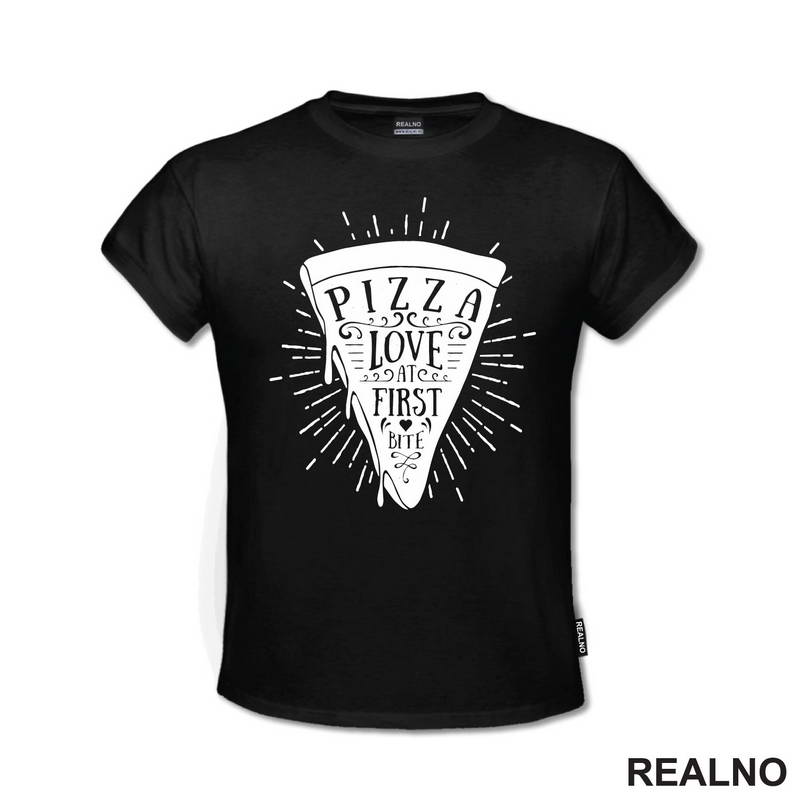 Pizza - Love At First Bite - Hrana - Food - Majica