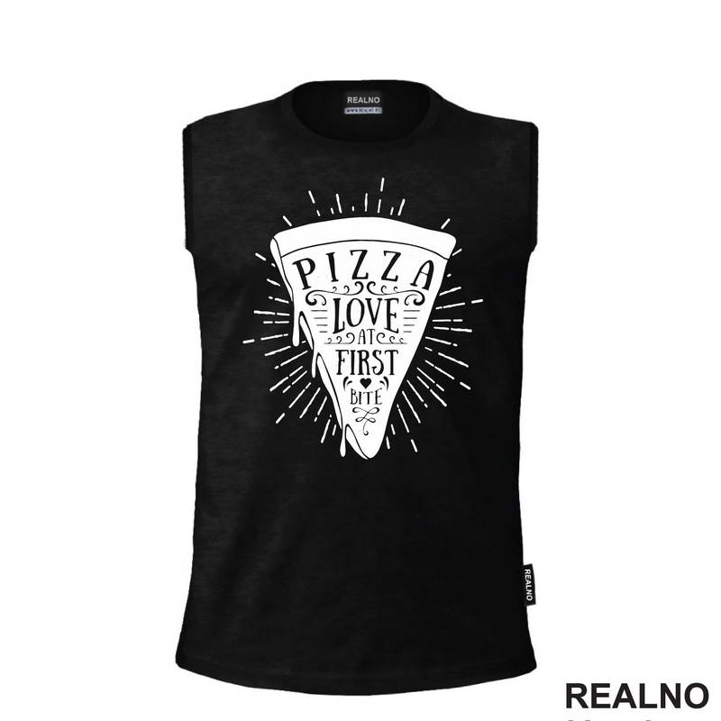 Pizza - Love At First Bite - Hrana - Food - Majica