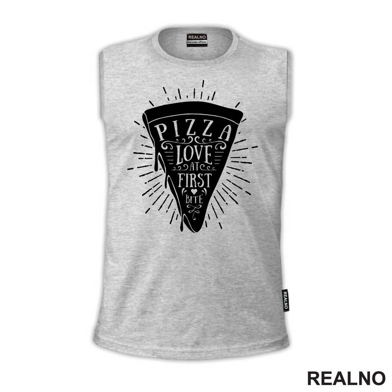 Pizza - Love At First Bite - Hrana - Food - Majica