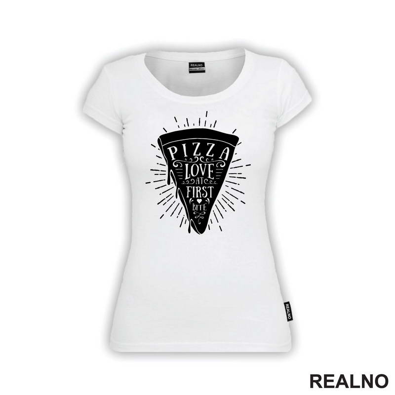 Pizza - Love At First Bite - Hrana - Food - Majica