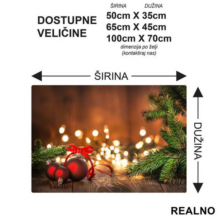 Crveni Ukrasi - Novodišnji - Podmetač za sto