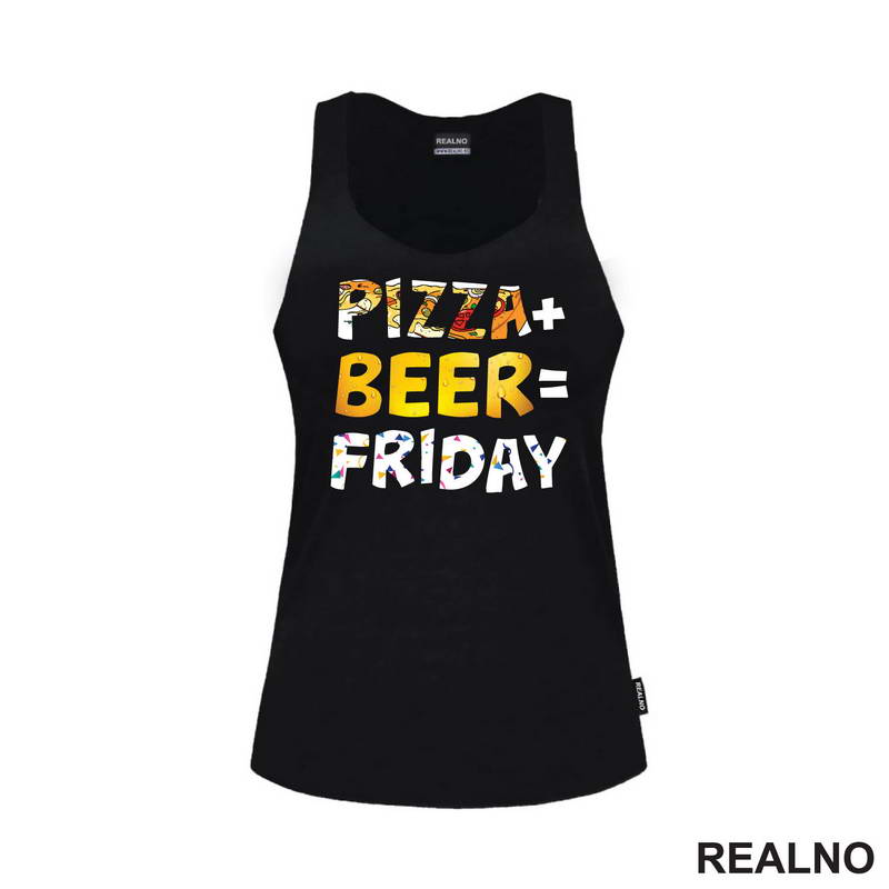 Pizza Plus Beer Equal Friday - Hrana - Food - Majica