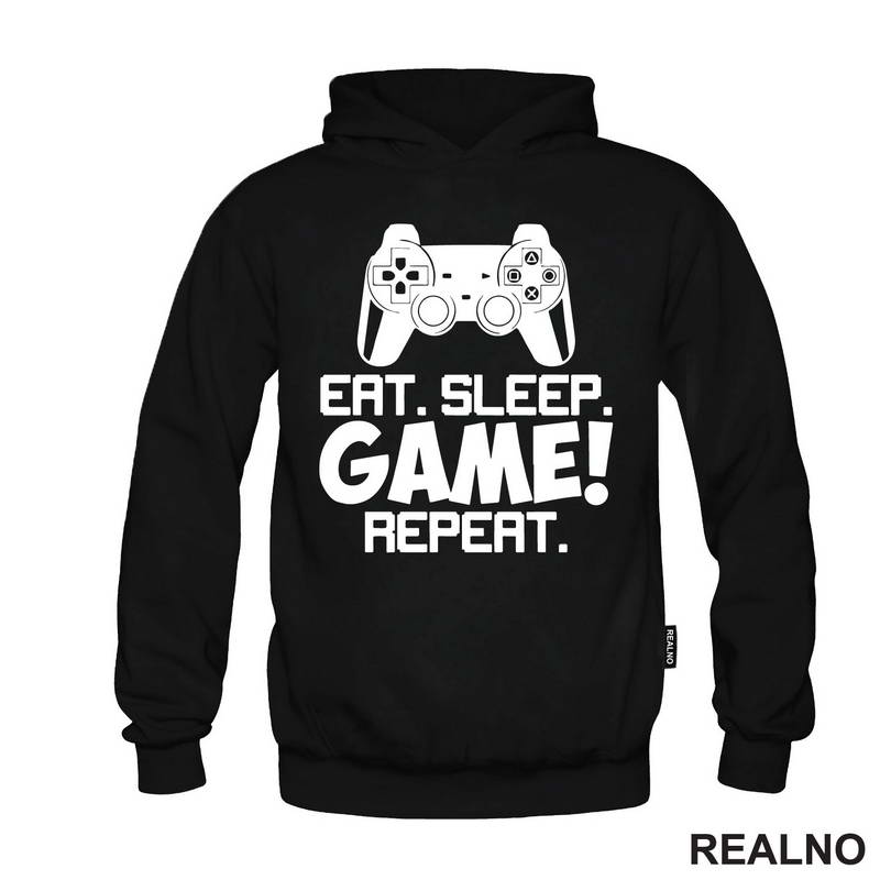 Eat, Sleep, Game, Repeat - Joystick - Gamer - Geek - Majica