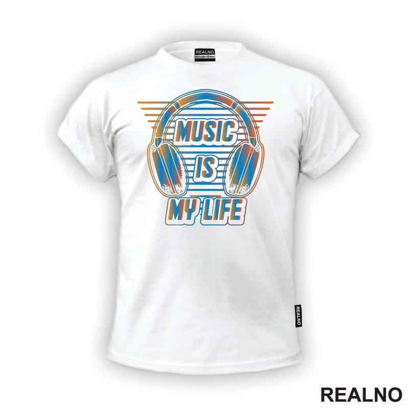 Music Is My Life - Blue - Muzika - Majica