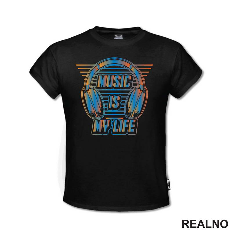 Music Is My Life - Blue - Muzika - Majica