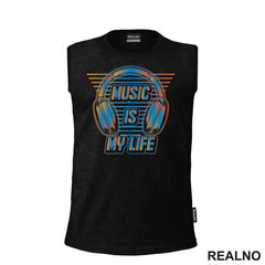 Music Is My Life - Blue - Muzika - Majica