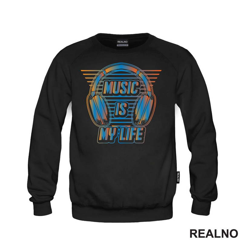 Music Is My Life - Blue - Muzika - Majica