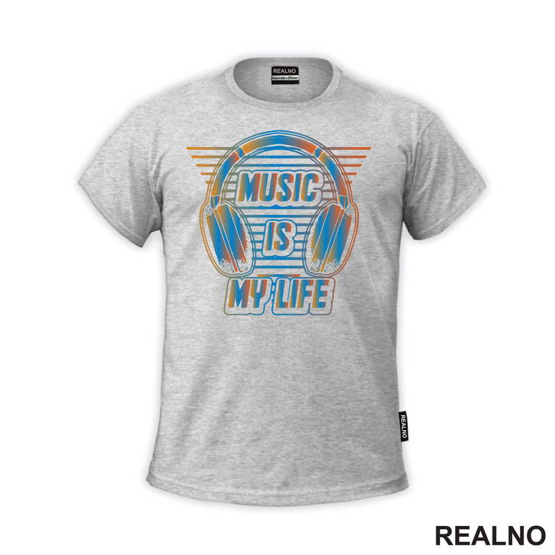 Music Is My Life - Blue - Muzika - Majica