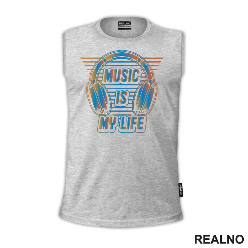 Music Is My Life - Blue - Muzika - Majica