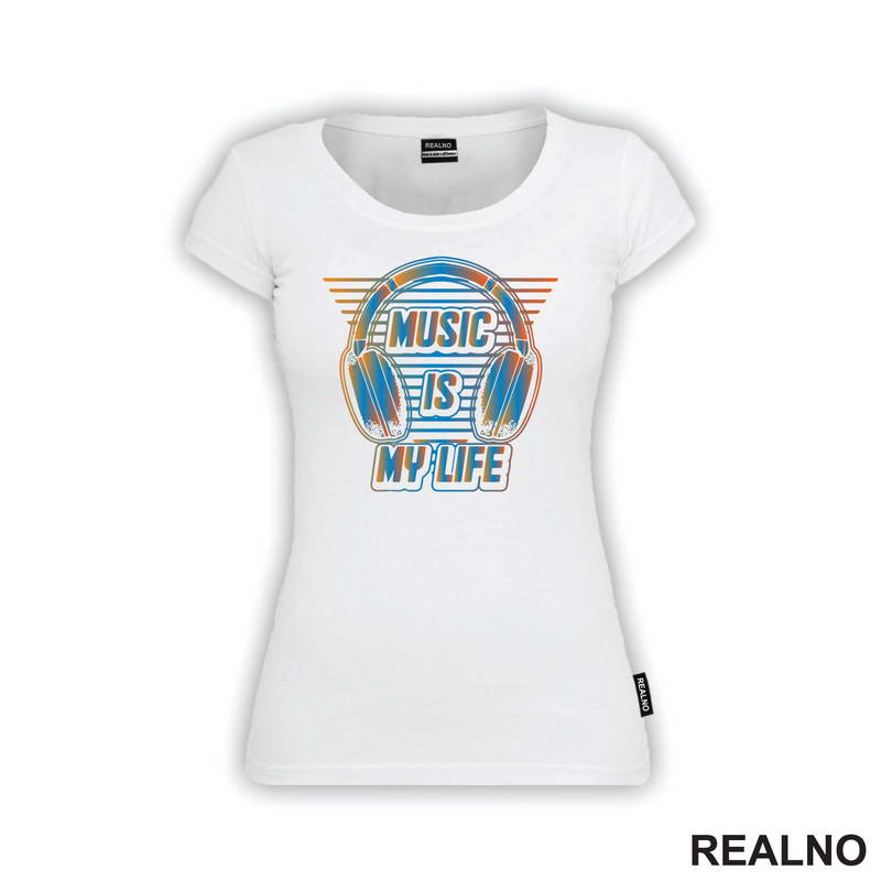 Music Is My Life - Blue - Muzika - Majica