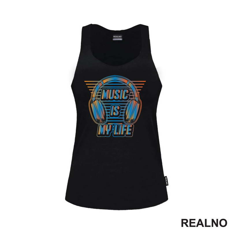 Music Is My Life - Blue - Muzika - Majica
