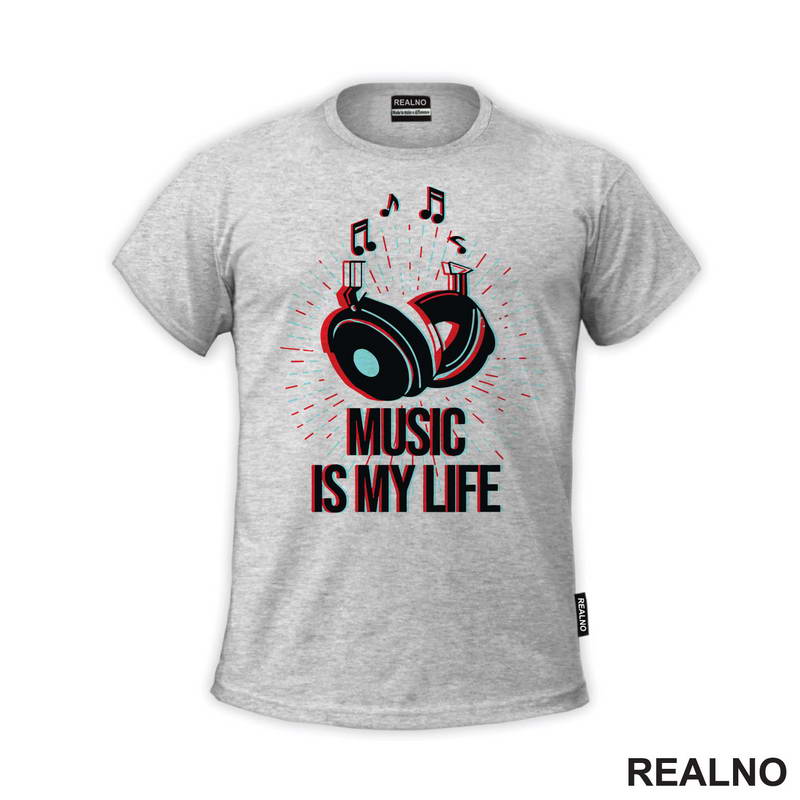 Music Is My Life - Notes - Muzika - Majica