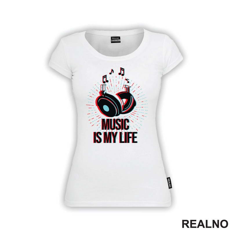 Music Is My Life - Notes - Muzika - Majica
