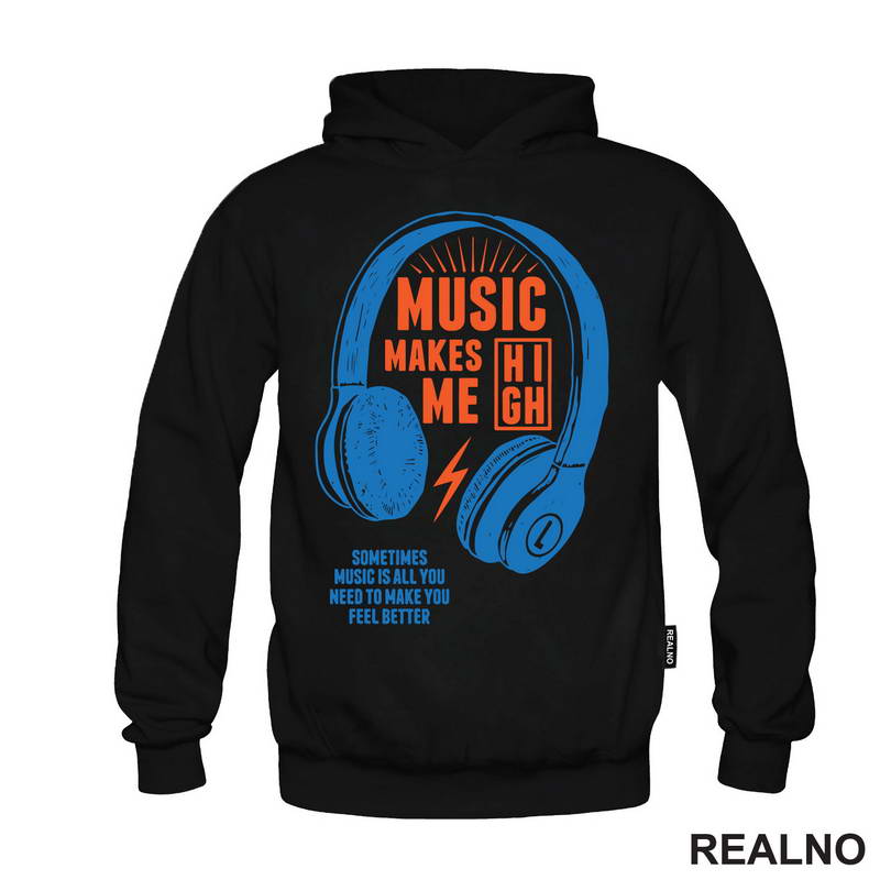 Music Makes Me High - Orange - Muzika - Majica