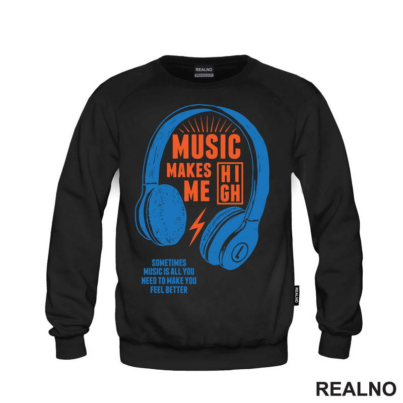 Music Makes Me High - Orange - Muzika - Majica