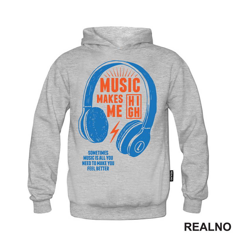 Music Makes Me High - Orange - Muzika - Majica