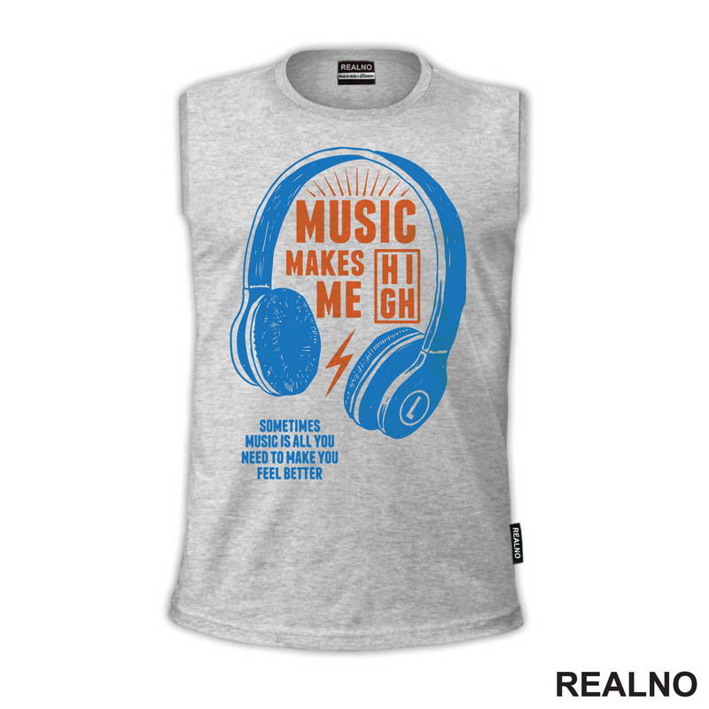 Music Makes Me High - Orange - Muzika - Majica