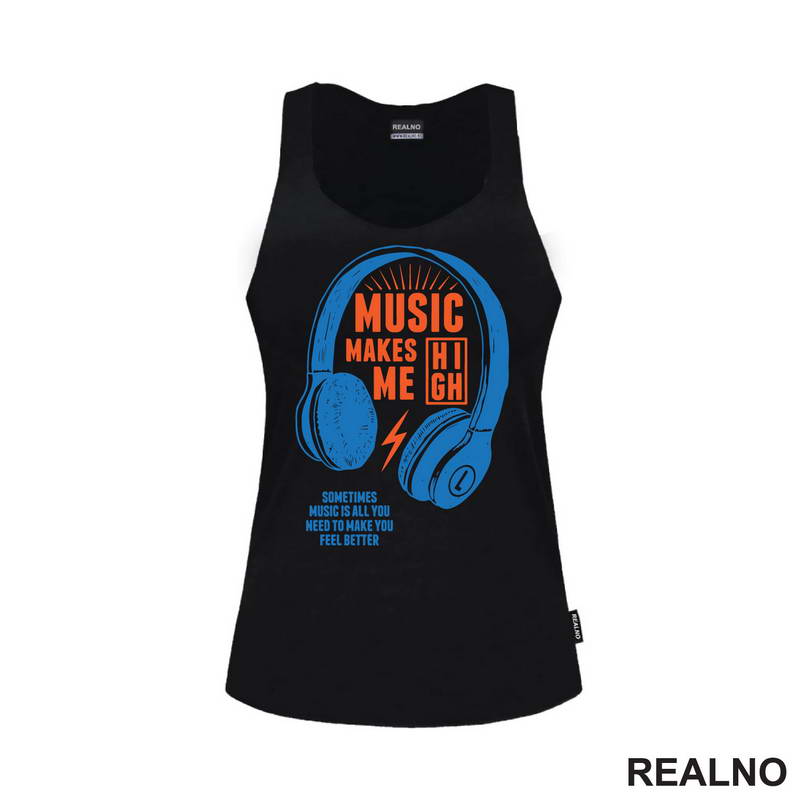 Music Makes Me High - Orange - Muzika - Majica