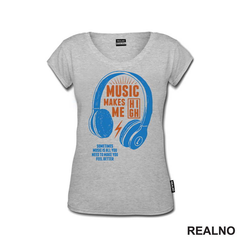Music Makes Me High - Orange - Muzika - Majica