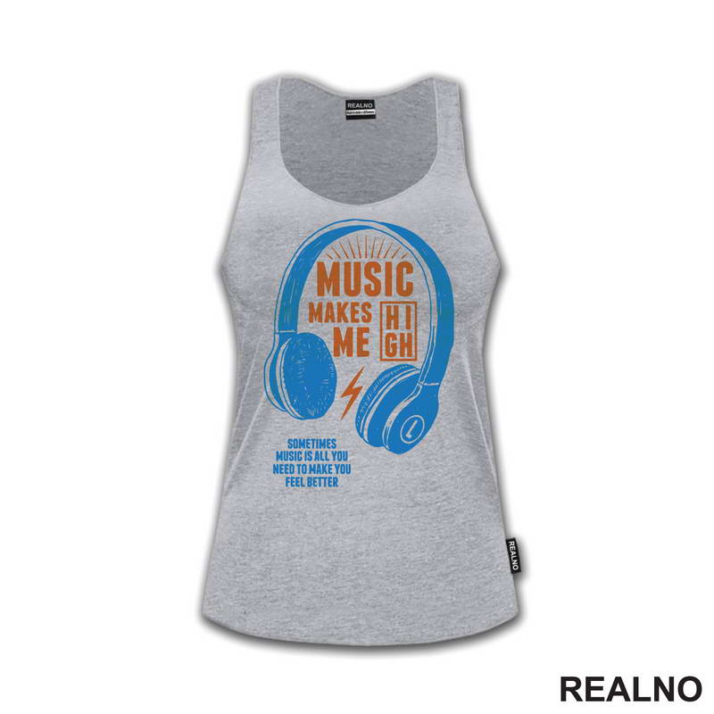 Music Makes Me High - Orange - Muzika - Majica