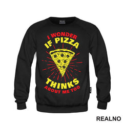 I Wonder If Pizza Thinks About Me Too - Red Lines - Hrana - Food - Majica