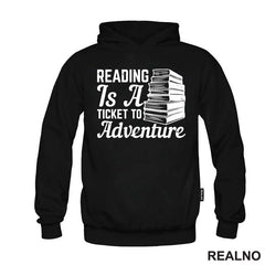 Reading Is A Ticked To Adventure - Books - Čitanje - Majica