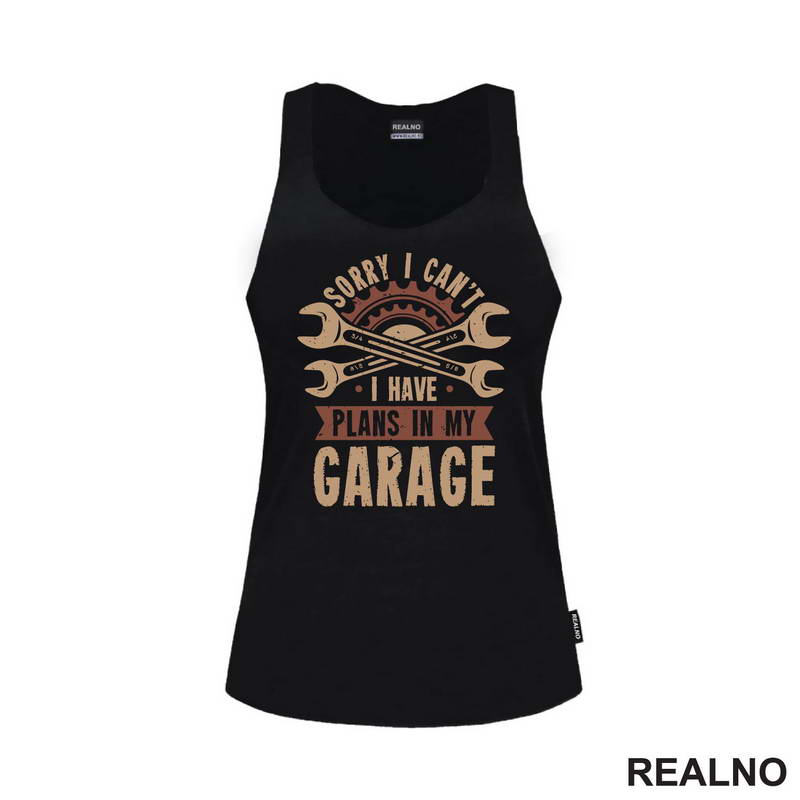 Sorry I can't. I Have Plans In My Garage - Red - Radionica - Majstor - Majica