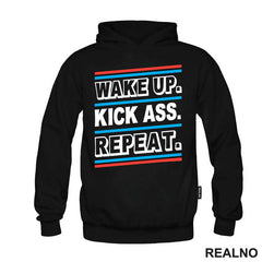 Wake up. Kick Ass. Repeat. - Motivation - Quotes - Majica