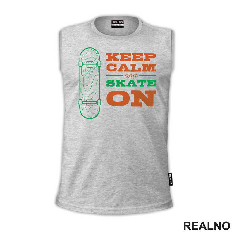 Keep Calm And Skate On - Orange - Sport - Majica