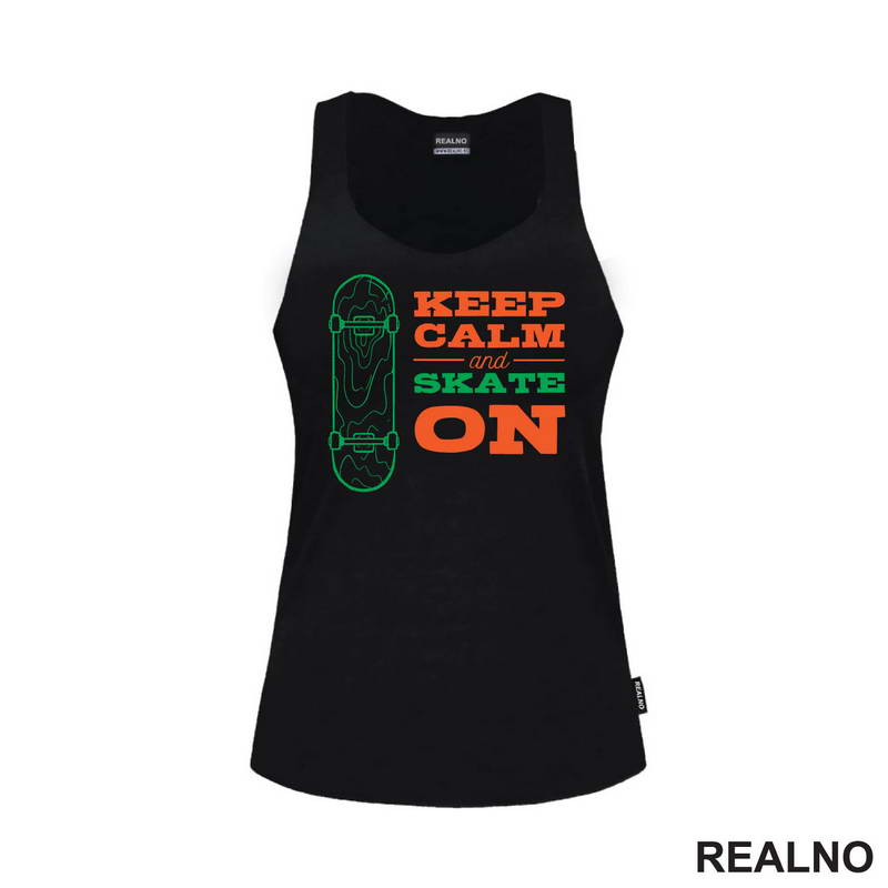 Keep Calm And Skate On - Orange - Sport - Majica