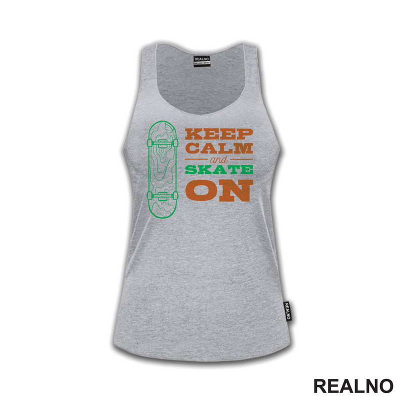 Keep Calm And Skate On - Orange - Sport - Majica